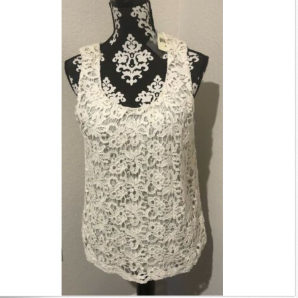 Lucky Brand white linen  top NWT